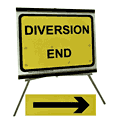 Diversion with moveable arrow 1050mm x 750mm  safety sign