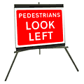 Pedestrians Look Left  safety sign
