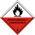 Spontaneously Combustible Hazchem  safety sign