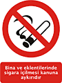 Turkish no smoking  safety sign