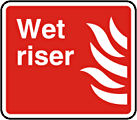 Wet riser sign  safety sign