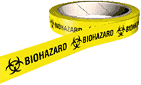 Biohazard hazard tape  safety sign