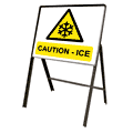 Caution ICE Stanchion Sign  safety sign