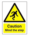 caution mind the step  safety sign
