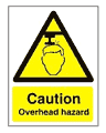 caution overhead hazard  safety sign