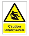 caution slippery surface  safety sign