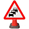 Traffic Queues Likely on Road Ahead - 584  safety sign