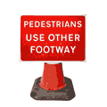 600x450mm Pedestrians Use Other Footway - 7018  safety sign