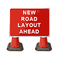1050x750mm New Road Layout Ahead  safety sign