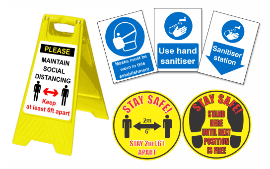 Covid 19 Safety Signs Width or Height Restriction safety sign
