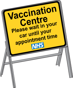 Covid-19 Vaccination Wait in Car  safety sign