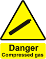 Danger Compressed Gas  safety sign
