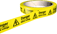 Danger Mains Voltage Labels  safety sign
