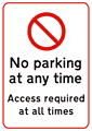 dibond no parking access  safety sign