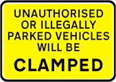 dibond unauthorised parking  safety sign