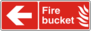 fire bucket arrow sign  safety sign