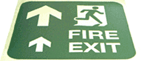 fire exit ahead floor sign  safety sign