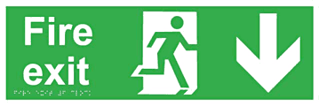 Fire Exit down  safety sign
