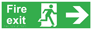 Fire Exit right  safety sign