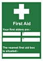 first aider location poster  safety sign