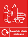 Household plastics without film recycle  safety sign