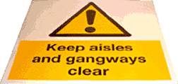 keep gangways clear floor sign  safety sign