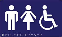 Male and Female and Accessible Toilet  safety sign