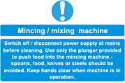 mincing machine sign  safety sign