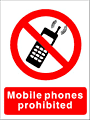 no mobile phones  safety sign