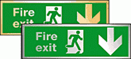 Prestige fire exit down sign  safety sign