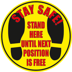Covid 19 Social Distancing Floor Sign 1 - 10 Pack  safety sign