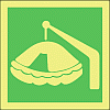 davit launched liferaft symbol