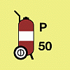 fire extinguisher wheeled powder 50
