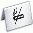Durable Table Sign No Smoking Brushed Stainless Steel