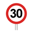 30mph speed limit sign on post