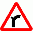 DOT No 512.1   right junction on outside of  bend ahead