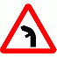 DOT No 512.2  left junction on inside of bend ahead