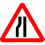 DOT No 517   Road Narrows on left ahead