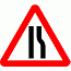 DOT No 517   Road Narrows on right ahead