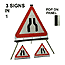 Road Narrows Left/Right Triangle Flexible Roll-up Sign