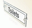 Acrylic prestige toilets sign