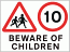 Beware of children 10mph