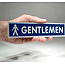 Blue acrylic gentlemen sign