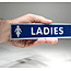 Blue acrylic ladies sign