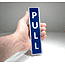 Blue acrylic pull sign