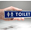 Blue acrylic toilet sign