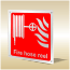 Brushed aluminium fire hose reel sign