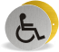 Brushed stainless disc disabled toilet