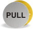 Brushed stainless disc pull