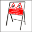 Caution ICY ROAD Stanchion Sign